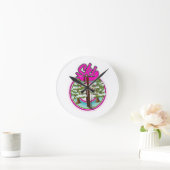 vintage ski roze logo ronde klok (Huis)