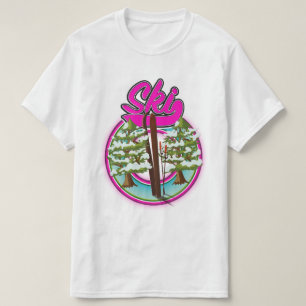 vintage ski roze logo t-shirt