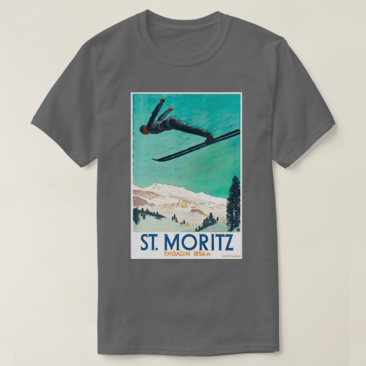 Vintage Ski Saint Moritz T-shirt (Design voorkant)