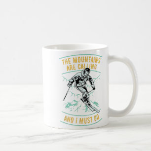 Vintage Ski Shirt - De Bergen Riep Skiën Koffiemok