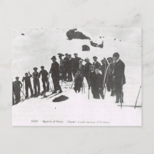 Vintage Ski, Ski les voor jongeren 1900 Briefkaart