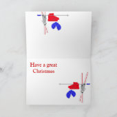 Vintage Ski, Snowboard, Verschillend perspectief Feestdagen Kaart (Binnen)