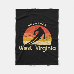 Vintage Ski Snowscute Ss Schattig Ss West Virginia Fleece Deken