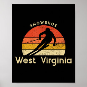 Vintage Ski Snowscute Ss Schattig Ss West Virginia Poster