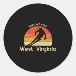 Vintage Ski Snowscute Ss Schattig Ss West Virginia Ronde Sticker