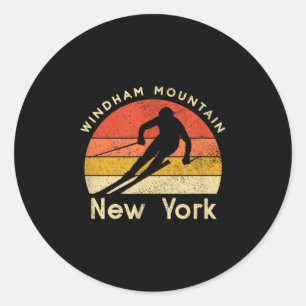 Vintage Ski Windham Mountain New York Berg Ronde Sticker
