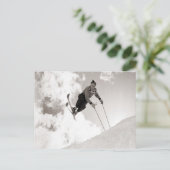 Vintage skiafbeelding, Trucs op skis Briefkaart (Staand voorkant)