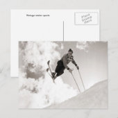 Vintage skiafbeelding, Trucs op skis Briefkaart (Voorkant / Achterkant)