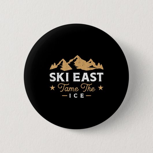 Vintage skiën  ronde button 5,7 cm (Voorkant)