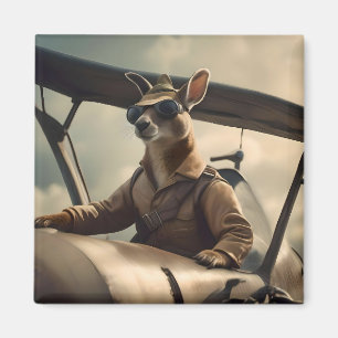 "Vintage Skies: de kangoeroepiloot in oude vliegtu Magneet