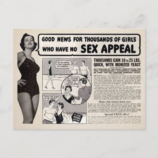 Vintage Skinny Girl Comic Advertisement Briefkaart (Voorkant)