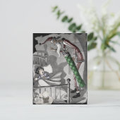 Vintage Skinny Santa Kerstmis Briefkaart (Staand voorkant)