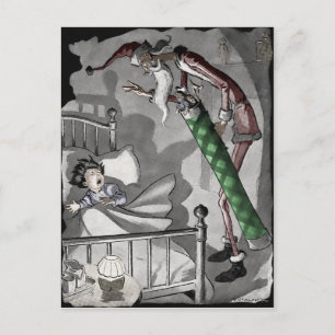 Vintage Skinny Santa Kerstmis Briefkaart