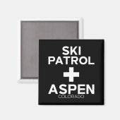 Vintage skipatrouille aspen magneet (Voorkant / Achterkant)