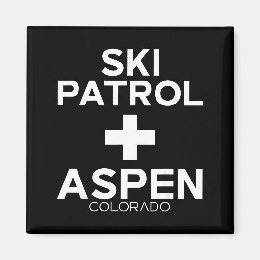 Vintage skipatrouille aspen magneet (Voorkant)