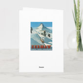 Vintage skiposter Zermat Kaart (Achterkant)