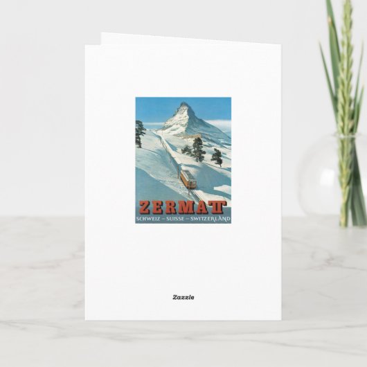 Vintage skiposter Zermat Kaart (Achterkant)