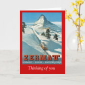 Vintage skiposter Zermat Kaart (Gele Bloem)