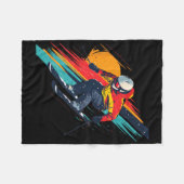Vintage Skiraceontwerp - Retro Fleece Deken (Voorkant (Horizontaal))