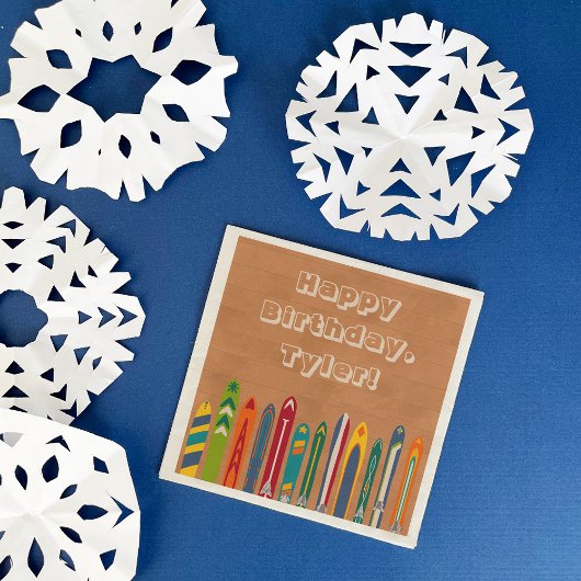 Vintage Skis Custom Message Skiers Party Servet