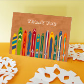 Vintage Skis Customizable Message Bedankkaart