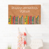 Vintage Skis Illustrations Custom Message Spandoek (Insitu)