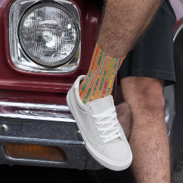 Vintage Skis Light Brown Patterned Sokken