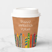 Vintage Skis Winter Themed Custom Party Papieren Bekers (Voorkant)