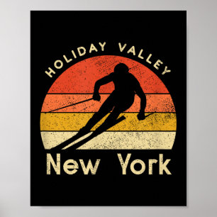Vintage skivakantie Valley New York Berg Poster