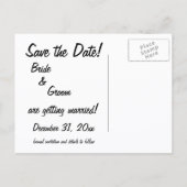 Vintage Sla de datum op! Aankondigingskaart (Achterkant)