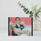 Vintage Sla de datum op! Aankondigingskaart (Staand voorkant)