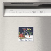 Vintage Sla de datum op! Romantische kerstliefde Magneet (Insitu (Vaatwasser))