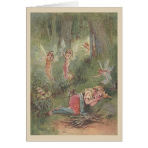 Vintage - Slaapende kinder- en bosfairies,