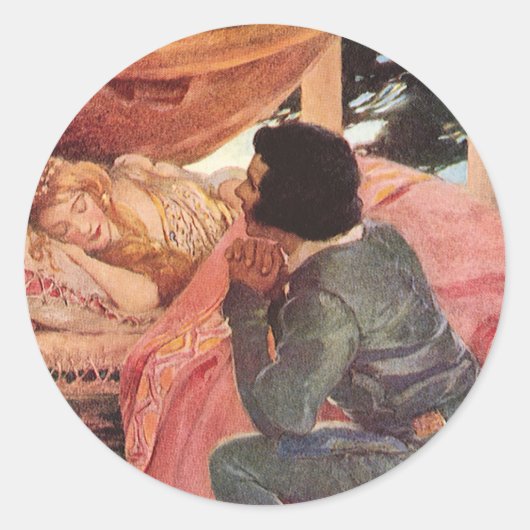 Vintage Slaapende Schoonheid door Jessie Willcox S Ronde Sticker (Voorkant)