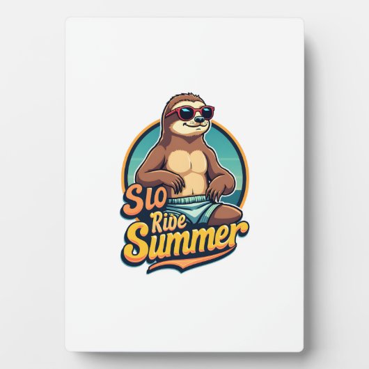 Vintage Sloth Summer Retro Beach Vibes Design 2 Fotoplaat (voorkant)