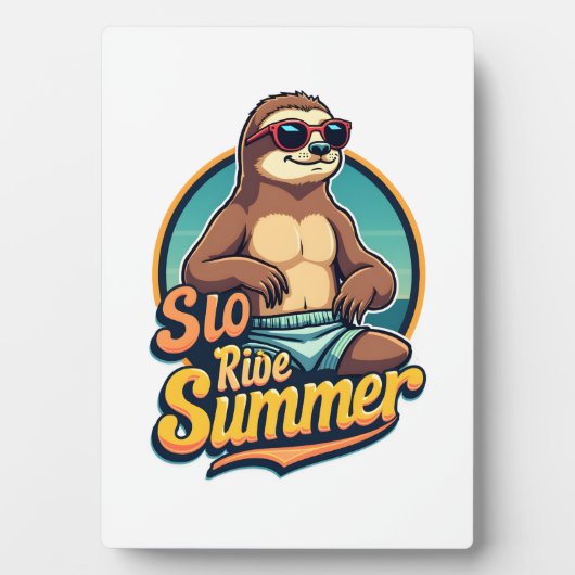 Vintage Sloth Summer Retro Beach Vibes Design 2 Fotoplaat (voorkant)