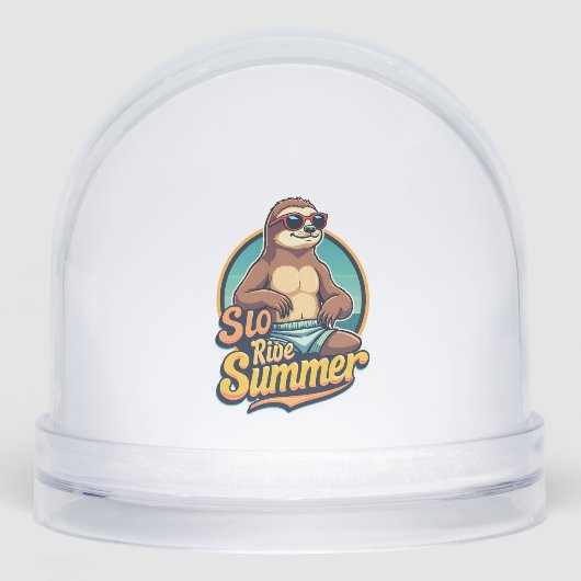 Vintage Sloth Summer Retro Beach Vibes Design 2 Sneeuwbol (Voorkant)