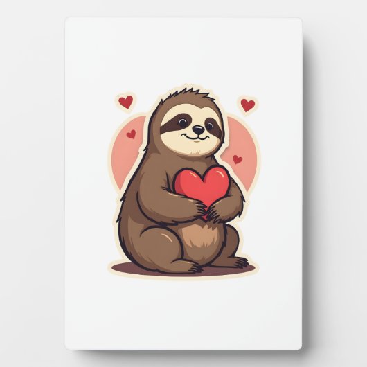 Vintage Sloth Valentine Cute Retro Love Design 2 Fotoplaat (voorkant)