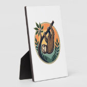 Vintage Sloth Vector Retro Wildlife Badge 2 Fotoplaat (Zijkant)