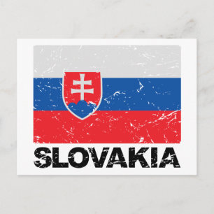 Vintage Slowaakse vlag Briefkaart