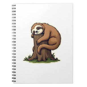 Vintage Sluimerende Luiaard Bos Log Cute Dieren Ku Notitieboek