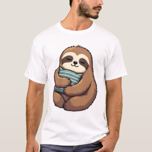 Vintage Sluimerende Luiaard Knus Kussen Illustrati T-shirt