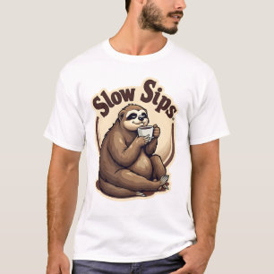 Vintage Sluimerende Luiaard Koffieliefhebber Cute  T-shirt