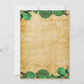 Vintage Smaragdgroene Rozen Eiffeltoren Quinceañer Kaart (Achterkant)