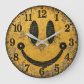 Vintage Smiley Face Grote Klok (Voorkant)