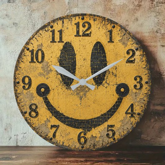 Vintage Smiley Face Grote Klok