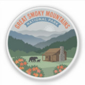 Vintage Smoky Mountains Beer Cabine Sticker (Voorkant)