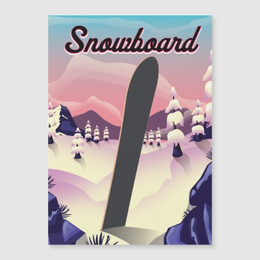 Vintage sneeuwboard reisposter (Voorkant)