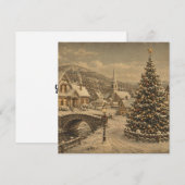 vintage sneeuwdorp plat kaart (Voorkant / Achterkant)