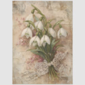 Vintage Sneeuwklokje Boeket Decoupage Ephemera Tissuepapier (Voorkant)